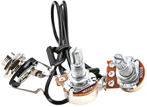 Mikikit Potentiometer Praktischer Kabelbaum aus E-gitarre Kunststoff Erscheinungsbild und Metall Leichtes Design Modell A500k B500k mit Modischem