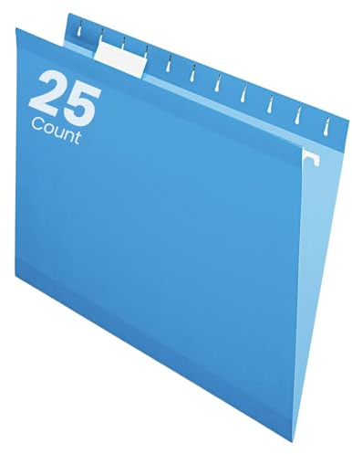 Pendaflex Reinforced Hanging File Folders, Letter Size, Blue, 1/5 Cut, 25/BX (4152 1/5 BLU)