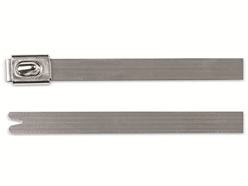HellermannTyton - Metall-Kabelbinder mit Kugelverschluss, Metall, 362 mm Länge, 4,6 mm Breite, Box mit 100 Stück