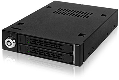 ICY DOCK Wechselrahmen für 2X 2,5 Zoll (6,4cm) SATA SSD/HDD in 1x 3,5 Zoll (8,9cm) - Vollmetall ToughArmor MB992SK-B