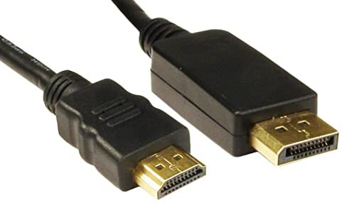 Cables Direct HDHDPORT-005-2M HDMI DisplayPort Video Cable Adapter Black – Video Cable Adapters (2 m, HDMI, DisplayPort, Black, Male/Male)