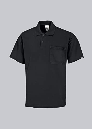 BP 1612-181-32-4XL Unisex-Poloshirt, 1/2 Ärmel, Polokragen mit Knopfleiste, 70 cm, 220,00 g/m² Stoffmischung, schwarz, 4XL