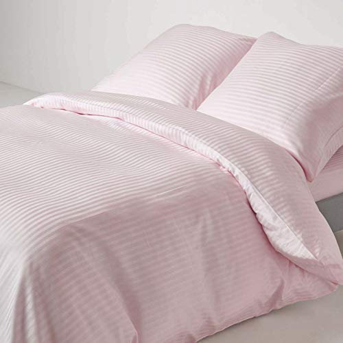 HOMESCAPES Housse de Couette 150x200 cm et 1 taie d’Oreiller 80x80 cm, Parure de lit 1 Personne en Percale de Coton 330 Fils, Coloris Violet