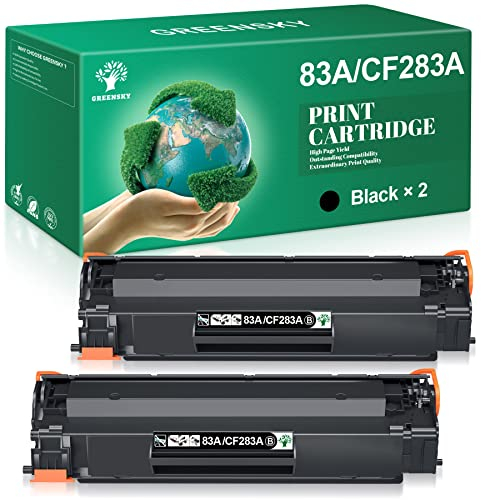GREENSKY CF283A Toner Kompatibel für HP CF283A 83A Toner für HP Laserjet Pro M201dw M201n für HP Laserjet Pro MFP M125nw M125a M125rnw MFP M225dw M225dn M127fw M127fs M127fn M127fp (Schwarz, 2er-Pack)