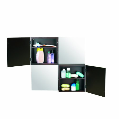 Umbra 358795-213 Image Spiegel mit 2 Ablagefächer aus lackiertem Holz 51 x 51 x 10 cm Espresso