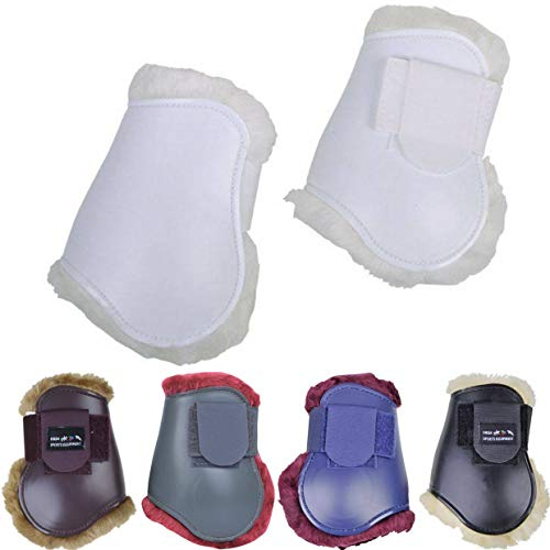 HKM 561346 HKM Streichkappen Teddy für Hinterbeine, Vollblut/Warmblut, camel/dunkelbraun