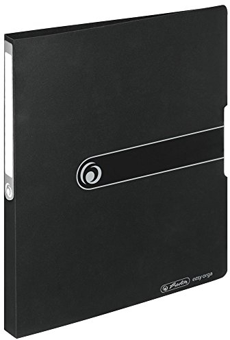 Herlitz 11205713 Ringbuch A4 (PP, 2-Ring-Kombi-Mechanik, 2,7 cm Rücken, 16 mm Füllhöhe) opak schwarz