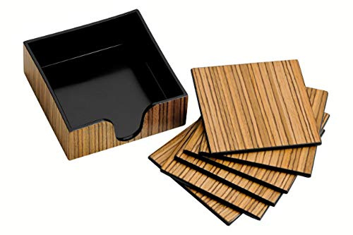 Premier Housewares Wood Veneer Coasters - Set of 6