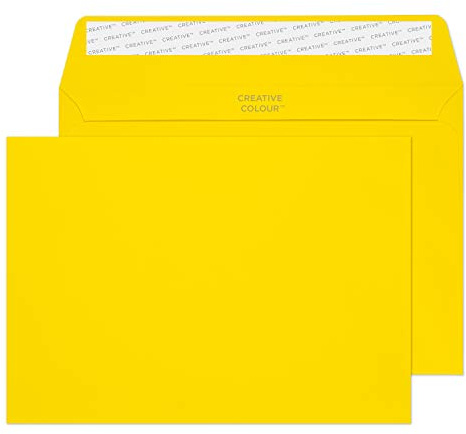 Blake Creative Colour - Coloured Yellow C5 Envelopes (162 x 229 mm) - Pack of 500 - FSC Certified - 120GSM - Peel and Seal Yellow Envelope - Invitation Envelopes/Card Making Supplies (303)