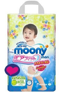 Japanische windeln panties nappies MOONY PM Sitagi (7-10 kg) (58 psc.)