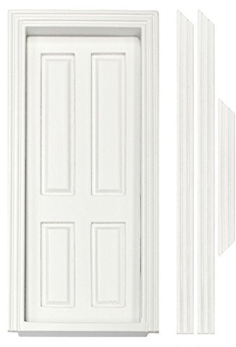 MyTinyWorld Dolls House Miniature Internal White Painted 4 Panel Door