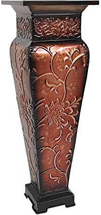 Hosley Bodenvase, Metall, geprägt, 54 cm, Rot