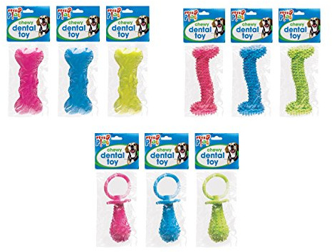 PETS PLAY DOG CHEWY DENTAL TOY-PAP1064 -RANDOM DESIGN & COLOUR