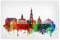 artboxONE Poster 30x20 cm Städte Dresden Germany Skyline Watercolor - Bild Dresden Germany Skyline