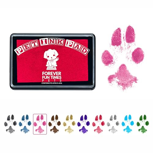 Forever Fun Times Leicht zu reinigendes Pfotenabdruck-Set | Erhalten Sie Hunderte von Abdrücken aus einem kostengünstigen Pfotenabdruck-Set | 100% sicher und haustierfreundlich (Pink)
