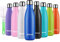 flintronic Bottiglia termica da 500 ml, bottiglia d'acqua in acciaio inox, doppia parete isolante, bottiglie freddo/caldo, senza BPA e Eco Friendly, con 1 portabicchieri e 1 spazzola