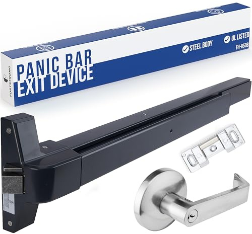 Barre anti-panique noire FS-950B pour portes de sortie et levier de sortie avec clé – Certifié UL – Grade 1 et ADA avec instructions de montage détaillées (français non garanti)