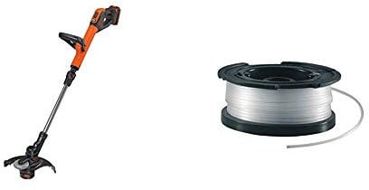 BLACK+DECKER 18V Cordless 28 cm String Grass Trimmer 2.0Ah Lithium Ion Battery & A6481 Spool + Line for Reflex Strimmer