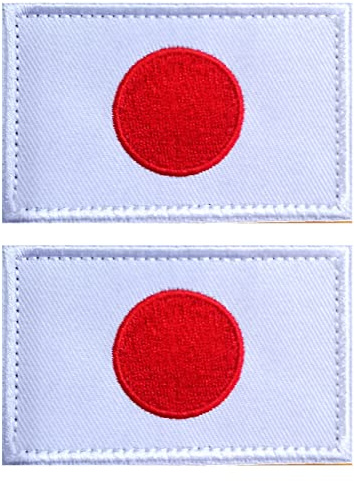 2 parches de la bandera de Japón AliPlus bordado táctico militar moral parche apliques cierre gancho y bucle