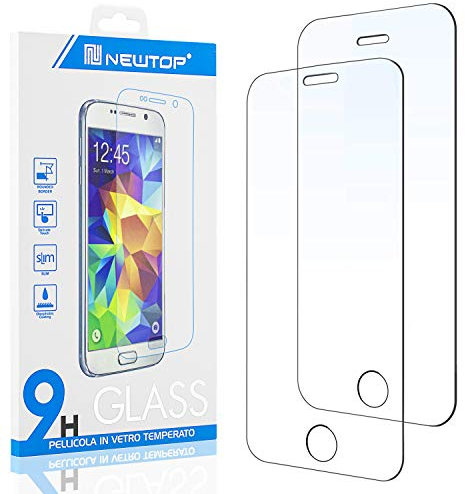 N NEWTOP [2 Pezzi Pellicola GLASS FILM Compatibile per Apple iPhone 4 e 4S, Fina 0.3mm Durezza 9H in Vetro Temperato Proteggi Schermo Display Protettiva Anti Urto Graffio Protezione