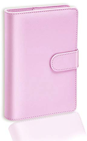 Classeurs à Anneaux a5, Portfolio a5 En Pu Cuir, Porte Documents Multifonctionnel, Classeurs à Feuilles a5 (Rose)