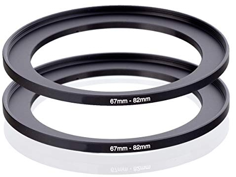 FANZR Step-Up-Ring (67-mm-82-mm-Filter), 67-mm-Objektiv auf 82-mm-Filter, Premium-Aluminium, 2 Stück