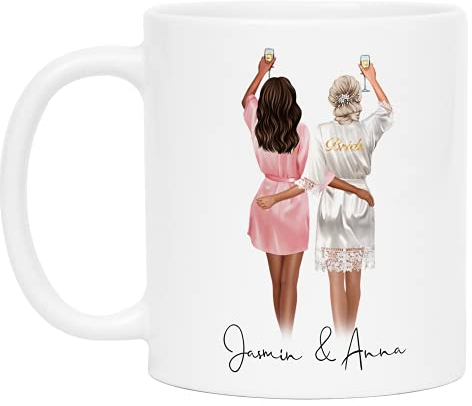 Kiddle-Design Trauzeugin Tasse mit Name Personalisiert Brautjungfer & Braut | Frage & Danke-Geschenk für Freundinnen Brautjungfern & Brautparty