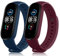 MXSYC Armband Kompatibel für Xiaomi Mi Band 6 / Mi Band 5 / Amazfit Band 5, Ersatzbänder Silikon Sport Wasserdicht für Xiaomi Mi Band 6 / Mi Band 5 / Amazfit Band 5 (Navy blau/Weinrot)