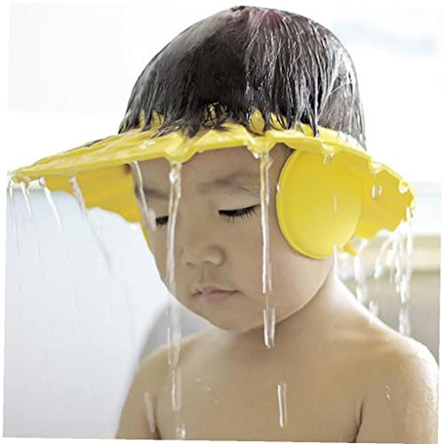 TOSSPER Baby-duschkappe Weiche Badehampoo-Hut Ohrschutz Badschutzkappe Kinder Waschen Haarschildhüte (zufällige Farbe)