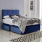 ComfoRest - Sleek 4FT Small Double Bed with Mattress & 2 Drawers | Practical Set for Compact Bedrooms | Sturdy Frame for Everyday Comfort | Chic Divan Design for Modern Spaces (Blue Plush)