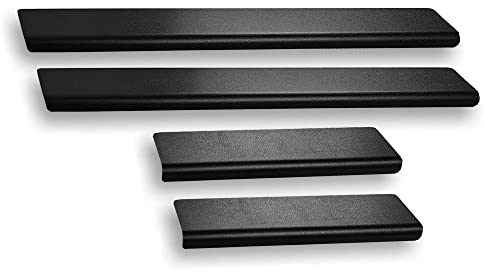 Noir Baguettes de seuil en acier inoxydable pour Peugeot 206 2003-2012 5 -porte. Confort de conduite accru grâce aux plaques de seuil résistantes aux acides - Protection contre les rayures
