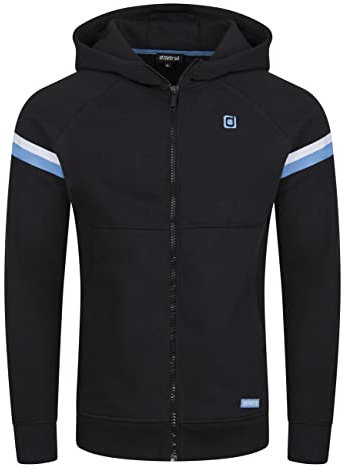 riverso Herren Kapuzenjacke RIVDanilo Hoodie Kapuzenpullover Reißverschluss Kapuze Hooded Jacke Baumwolle Schwarz XXL, Größe:XXL, Farbe:Black - Tropical Turquoise