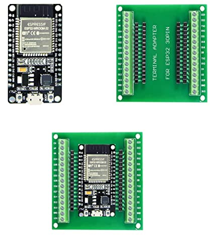 DUBEUYEW ESP32S ESP32 Entwicklungsboard 2.4GHz Dual-Mode WiFi+ Bluetooth Dual Cores Mikrocontroller Prozessor, mit einem Breakout Board(30pin Combination Sets) (ESP32 30Pin Satz*1)