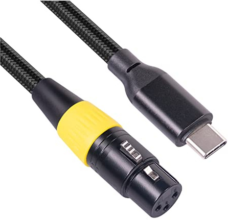 PEKKA Câble USB C XLR Type C XLR à 3 connecteurs de câble de microphone Câble de données audio d'ordinateur 3 mètres