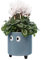 Fisura - Macetero original con diseño de ojos. Macetero decorativo interior. Macetero con patas para cactus. Maceta de cerámica para flores y suculentas.13 x 12,5 cm. (Azul)