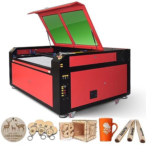 Grabado láser 130W Grabadora Laser Cortadora laser Sihao Láser CO2 1400 x 900 mm Área 220V Europlug Software Ruida con USB para Papel/Plásticos/Telas de Cuero/Vitrocerámica/Resina/Bambú y Madera etc.