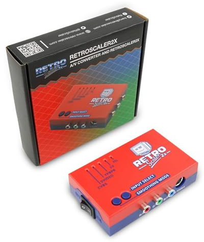 BITFUNX RetroScaler A/V zu HDMI Konverter für Retro-Spielekonsole, unterstützt 2 Line Duplikator und Filter/Schritt, Videospieladapter ohne Verzögerung, für