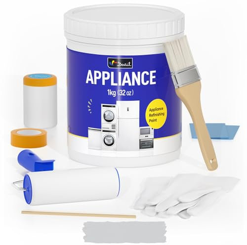 DWIL Appliance Paint for Refrigerator - Water Based Paint, Refrigerator Paint, Interior, for Plastic and Metal Surface in Dishwasher, Air Conditioner, Dryer, Microwave, Oven, 32oz, Foggy Gray