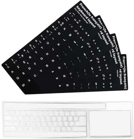 Autocollants de Remplacement de Lettres de Clavier Français, mit Protection Clavier Compatible, pour avec n'importe Quel Clavier Standard, 5pcs