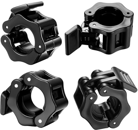 lohill 4 Stück Hantelverschlüsse, 30 mm Schwarz Hantel Verschluss Schnellverschlus Langhantel Klemmen Halsbänder Barbell Clips für Workout Gewichtheben Training Fitness Zubehör