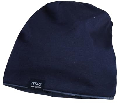 maximo Mini-Beanie, Reversible,Futter Uni/Druck, UV 50 Made in Germany Reversible 51 Marine/jeansmeliert-Feuerwehr