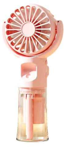 ISAKEN Ventilateur de poche USB, mini ventilateur portable avec 4 vitesses, ventilateur de brume d'eau portable rechargeable alimenté par batterie pour le bureau, les voyages, la maison