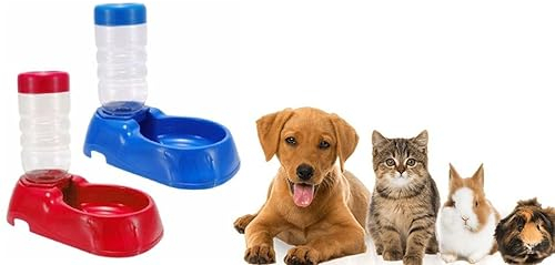 Sleek Style® Pet Water Dispenser Feeder Dish Bowl 350ML Automatic Feeding Feeder Food Watering Storage Dispenser Suitable for Small Dogs, Cats, and Rabbits (1Pcs)