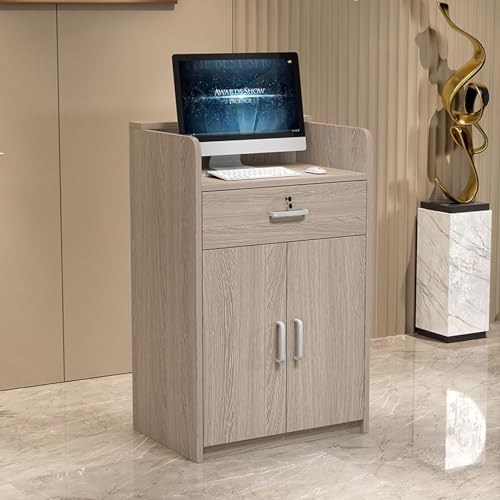 Empfangstresen mit Abschließbaren Schubladen, Bekleidungsgeschäft Kassentheke, Schminktisch, Computertisch Aus Holz, Geeignet Für Restaurants, Büros