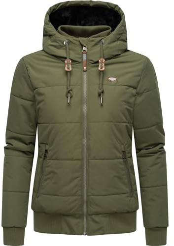 Ragwear Damen Winter-Steppjacke Nuggys Solid wasserdicht & vegan | Länge: hüftlang | Wärmegrad 3 von 3 – warm | 8.000 mm Wassersäule | Kapuze mit Fleecefutter