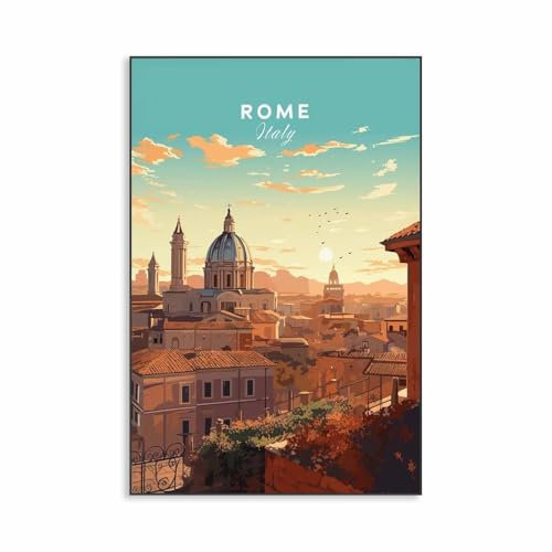 Reise Rom Poster Moderne Landschaft Druck Kunst Leinwand Malerei Wand Kunst Büro Hause Leseraum Dekor 40X50Cm Kein Rahmen