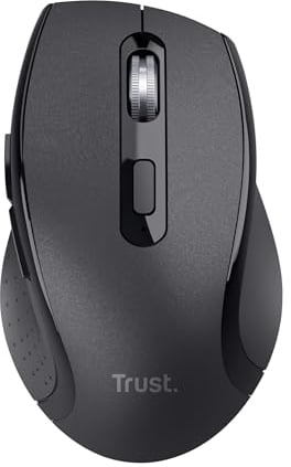 Trust Sura Mouse Wireless for Laptop/PC/Mac, 800-1200 DPI, 6 Pulsanti, Portata Radio di 10 m, Sensore Ottico, Ricevitore Micro USB, Mouse Senza Fili per Dell, Ipad, Macbook, Nero