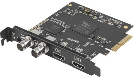 UNISHEEN 4 Channel 3G SDI HDMI Video Capture PCIeX4 Card 1080p - Work in 4 Channel Simultaneously, Support Linux/Win11, Quad HDMI SDI PCIe Video Capture Card