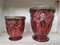 Windlicht Glas Vintage Purple Autumn 2er Set Beere antiksilber