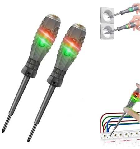 Tournevis magnétique puissant 2 en 1, détecteur d'électricité, stylo électrique de mesure de la lumière à double lumière en alliage à couple élevé, stylo électrique et tournevis (Phillips)